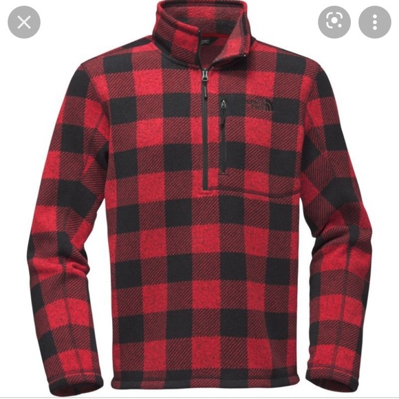 The North Face Other - 💥North Face Red Plaid Fleece Quarter Zip💥